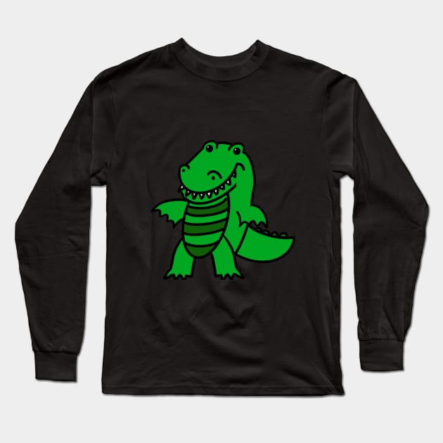 Crocodile Smile! Long Sleeve T-Shirt by Wyrd Merch